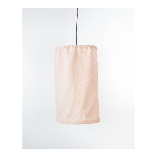 Розова висяща лампа, изработена от лен и метал, ø 35 cm - Surdic