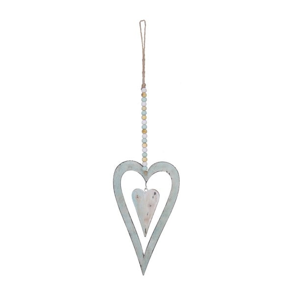 Бяла висяща метална декорация във формата на сърце Ego Dekor, 10,5 x 40 cm - Ego Dekor