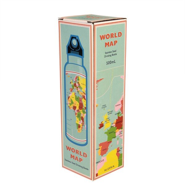 Бутилка за пътуване от неръждаема стомана World Map - Rex London-image-3