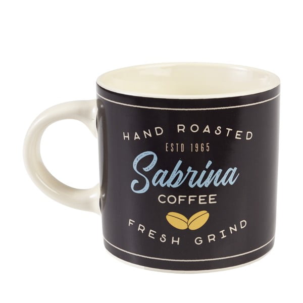 Антрацитна/кремава керамична чаша 350 ml Sabrina – Rex London