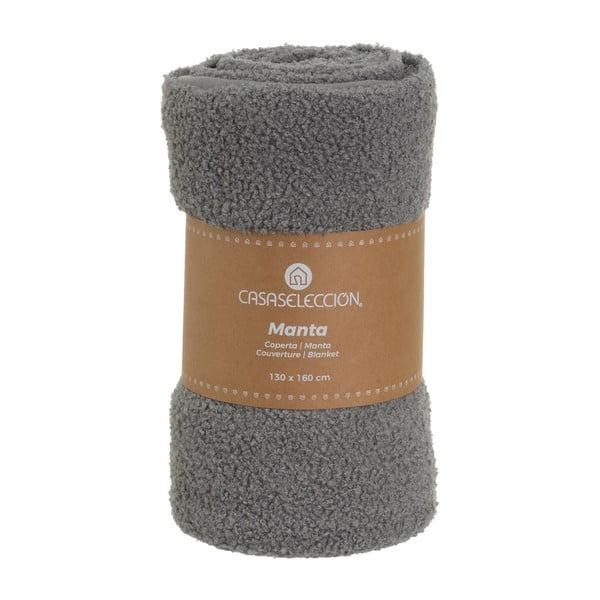 Сиво одеяло от шерпа 130x160 cm Sherpa Bouclé – Casa Selección-image-4