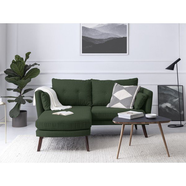 Зелен триместен диван Елена, с шезлонг в левия ъгъл - Mazzini Sofas-image-1
