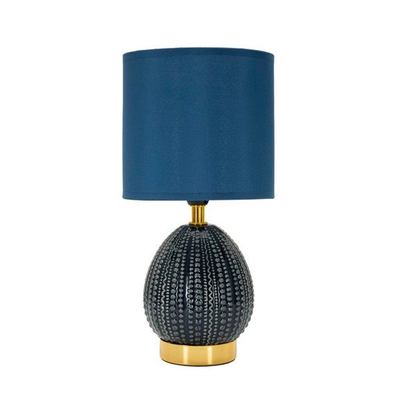 Синя керамична настолна лампа с текстилен абажур (височина 30,5 cm) Flavi – Mauro Ferretti