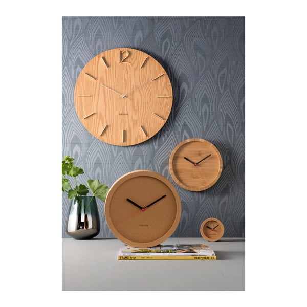 Кафяв бамбуков стенен часовник , ⌀ 26 cm Tom - Karlsson-image-2