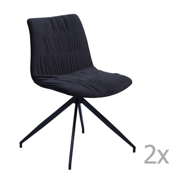 Sada 2 černých  jídelních židlí DAN– FORM Dazz Velvet