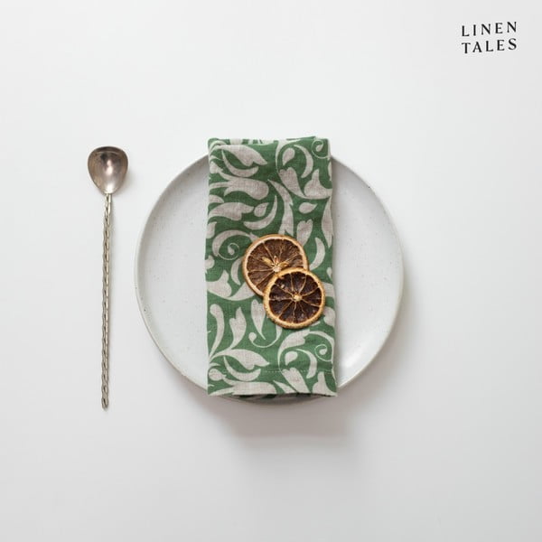 Ленена салфетка 40x40 cm Evergreen Damask – Linen Tales-image-2