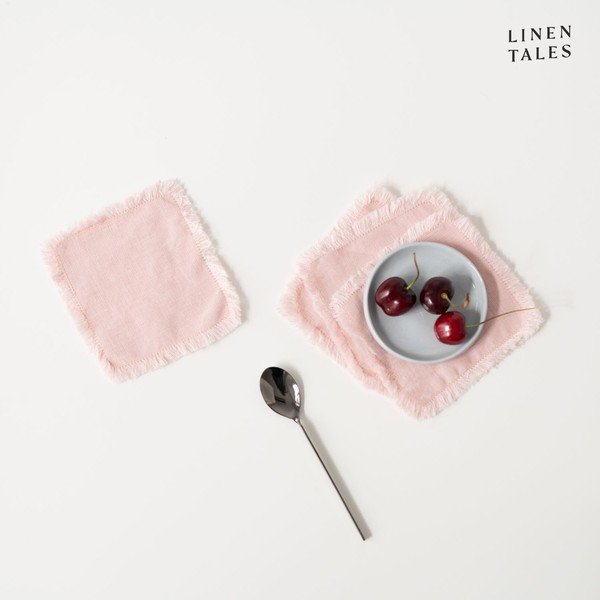 Светлорозови подложки от плат в комплект от 4  - Linen Tales-image-2