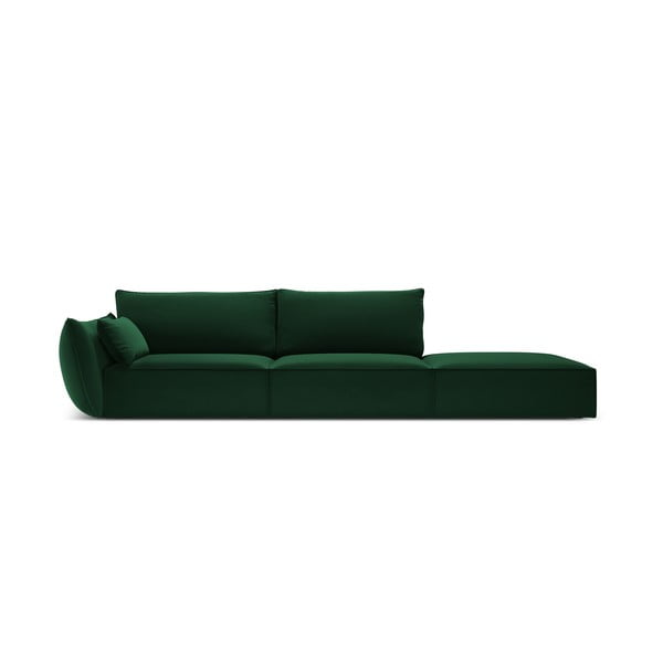 Тъмнозелен кадифен диван ляв ъгъл 264 cm Vanda – Mazzini Sofas