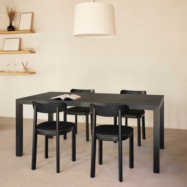 Трапезна маса с дъбова дървена плоскост 75x180 cm Alma – Teulat-image-1