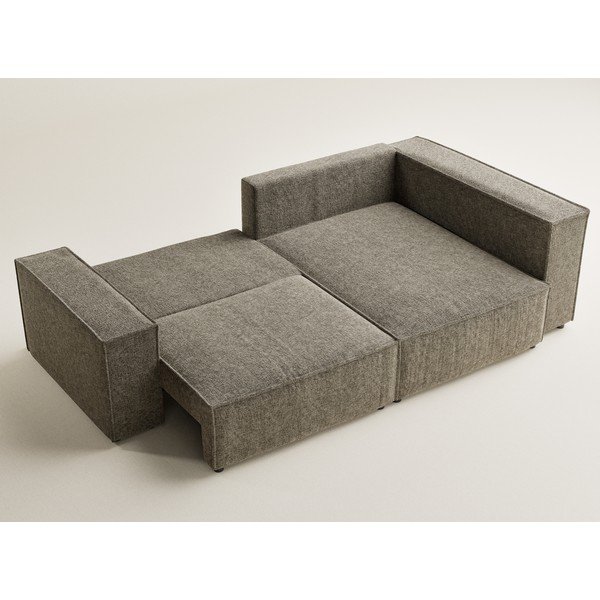 Кафяв шенилов сгъваем/с място за съхранение ъглов диван (десен ъгъл/L форма) Tonga – Maison de Rêve-image-3