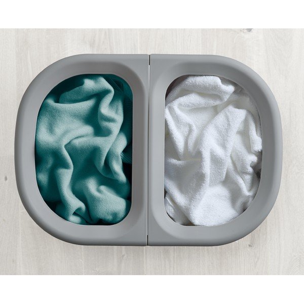 Светлосив текстилен кош за пране 2x40 l Duo – Joseph Joseph-image-2
