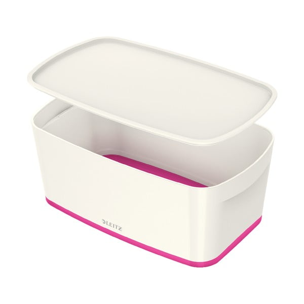 Кутия за съхранение в бяло и розово с капак Office, обем 5 л MyBox - Leitz