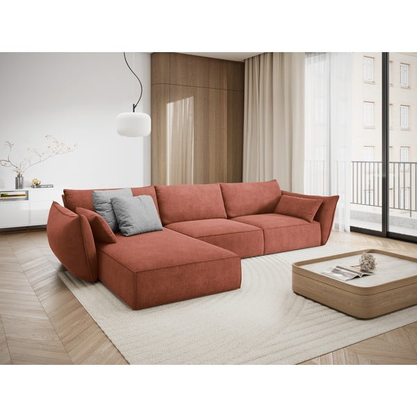 Червен ъглов диван (ляв ъгъл) Vanda - Mazzini Sofas-image-1