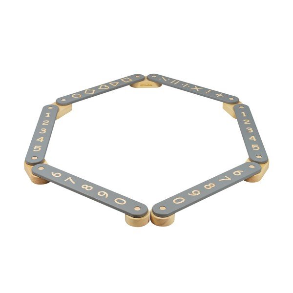 Сива сензорна пътека от масивен бор 10x408x5 cm Montessori – Meowbaby