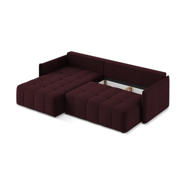 Бордо разтегателен ъглов диван с място за съхранение (ляв ъгъл) Moku – Makamii-image-4