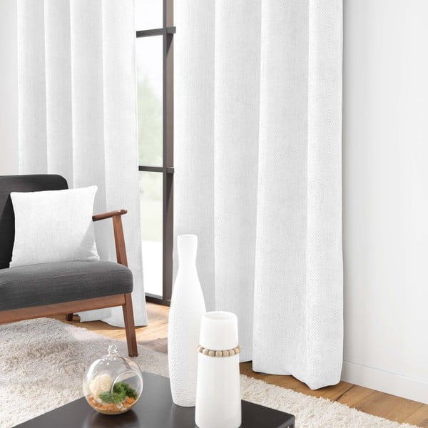 Бяло перде от шенил 140x260 cm Leo – douceur d'intérieur-image-1