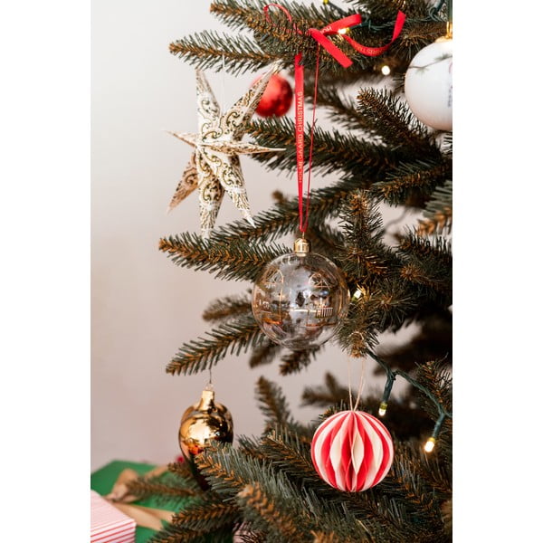 Комплект от 3 стъклени коледни орнамента във формата на сърце в златисто - Ego Dekor-image-1