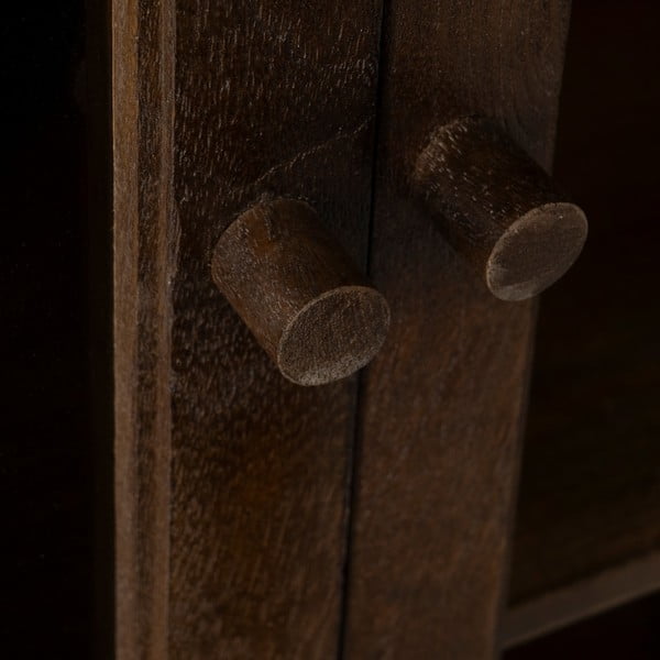 Кафява витрина от масивно манго 80x100x40 cm Ravi – Ixia-image-4