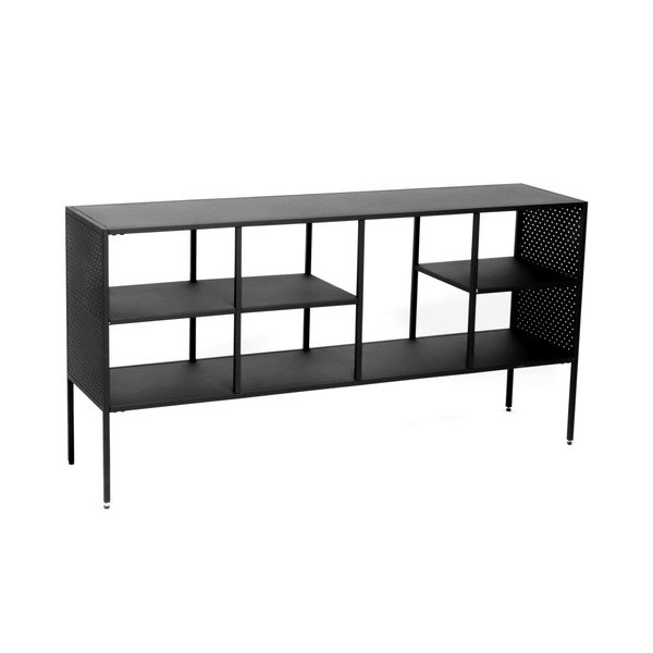 Черна метална етажерка за книги 140x70 cm Brooks - Canett-image-2