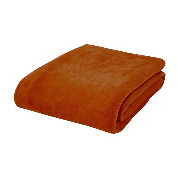 Оранжева покривка за двойно легло от микроплюш 200x240 cm Raschel - Catherine Lansfield