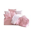 Бяло/розово двойно удължено спално бельо от памук Renforcé 240x220 cm Soft Geometry – Mila Home Luxury