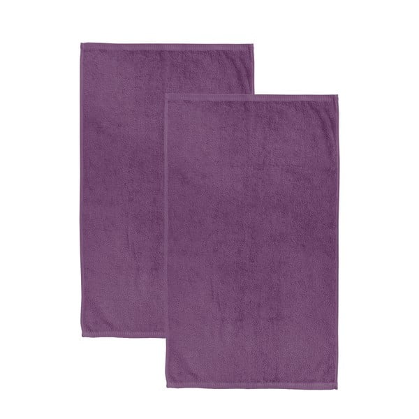 Лилави бързосъхнещи памучни хавлиени кърпи от тери в комплект от 2 бр. 90x140 cm Quick Dry – Catherine Lansfield