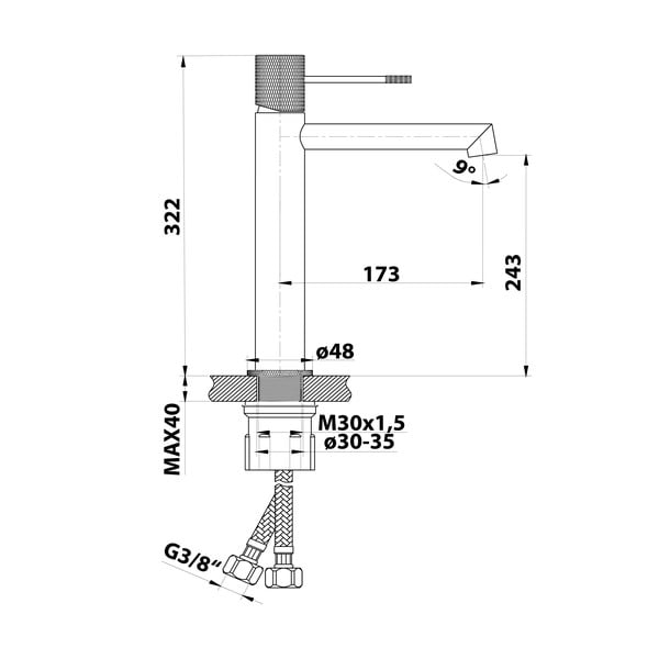 Стояща батерия за мивка в лъскаво-сребрист цвят Solaris – Sapho-image-3