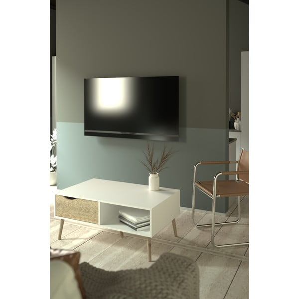 Бяла масичка за кафе , 99 x 60 cm Oslo - Tvilum-image-1