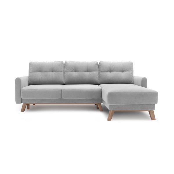 Сив разтегателен диван Balio, десен ъгъл - Bobochic Paris