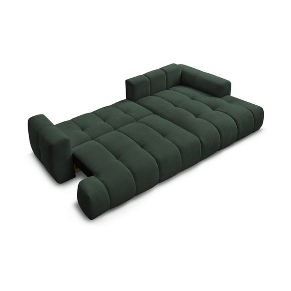 Зелен сгъваем/с място за съхранение ъглов диван (десен ъгъл) Fuji – Bobochic Paris-image-4