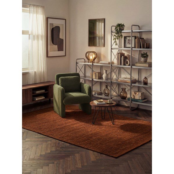 Кафяв ръчно изработен вълнен килим 80x150 cm Bexley Woolwich – Ted Baker-image-1