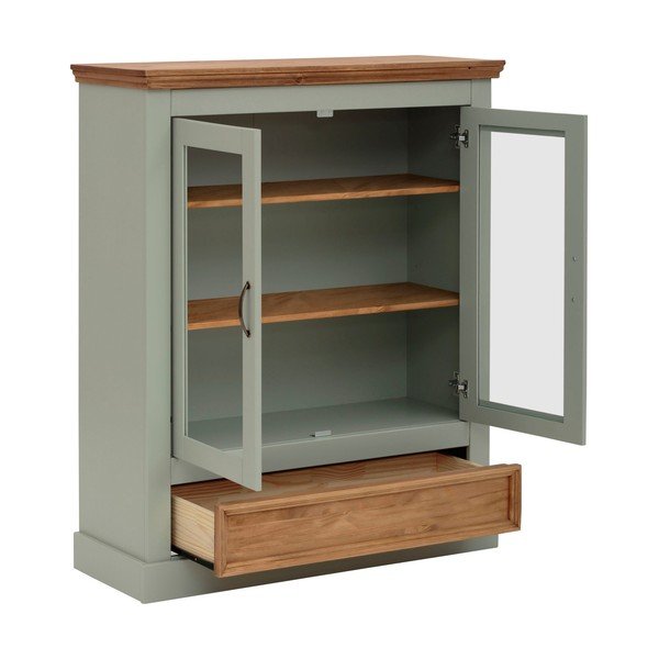 Светлозелена витрина от масивен бор 100x120 cm Selma – Støraa-image-3