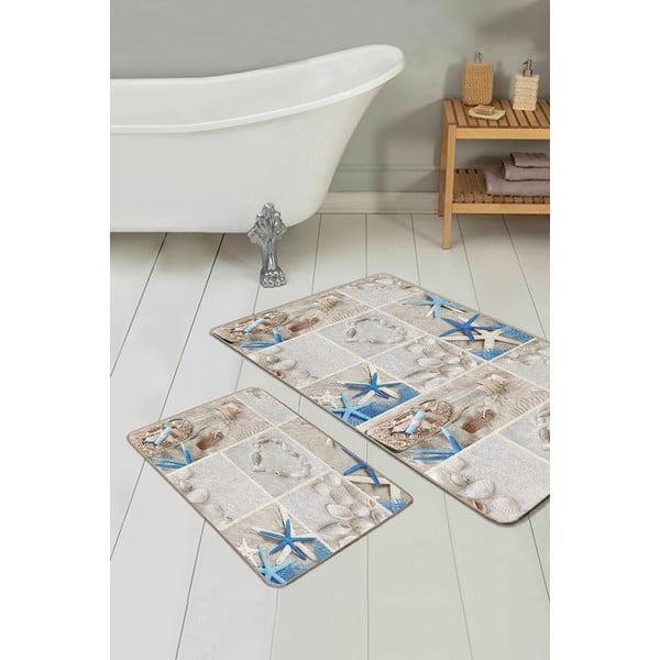 Бежови килимчета за баня в комплект от 2 бр. 60x100 cm - Mila Home-image-1