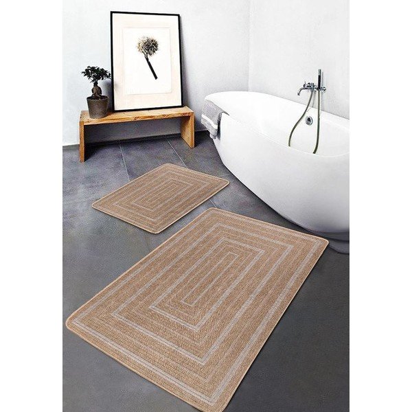 Кафяви изтривалки за баня в комплект от 2 бр. 60x100 cm - Mila Home-image-2