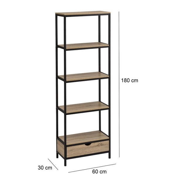 Черна естествена етажерка от дъб 60x180 cm Urban - Casa Selección-image-2