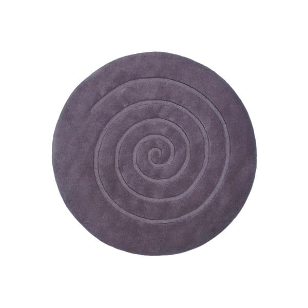 Сив вълнен килим , ⌀ 140 cm Spiral - Think Rugs