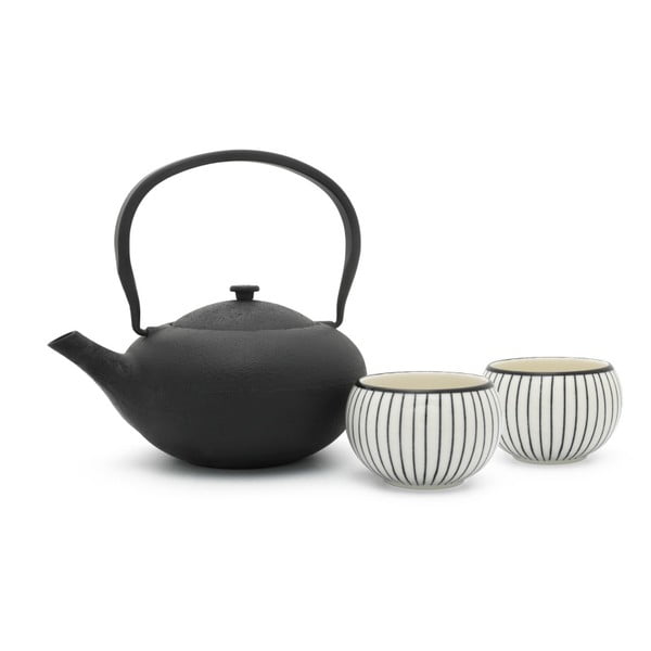 Бяло-черен сервиз за чай от порцелан и чугун Shanxi – Bredemeijer