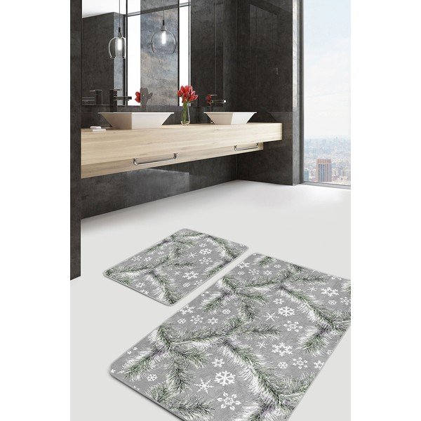 Сиви текстилни постелки за баня в комплект от 2 бр. 60x100 cm - Mila Home