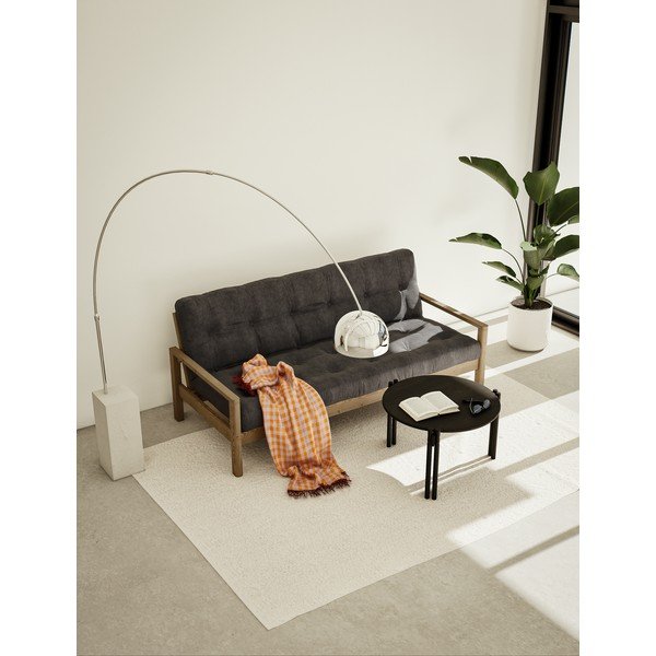 Черна кръгла масичка за кафе от масивен бор ø 60 cm Sticks – Karup Design-image-1