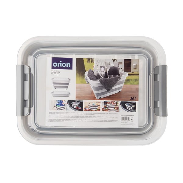 Бяло-сива пластмасова кутия за съхранение с капак 54x39x28 cm Kemp – Orion-image-4