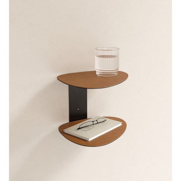 Стоманен стенен рафт в цвят кафяв коняк 29 cm Curve Bull – LIND DNA-image-1