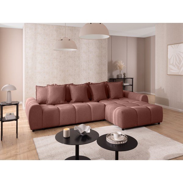 Теракотен ъглов диван (десен ъгъл) Albane  – Ropez-image-1