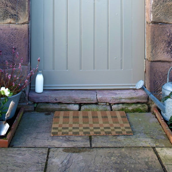 Изтривалка от кокосови влакна 40x60 cm Pink and Blue Check – Artsy Doormats-image-4