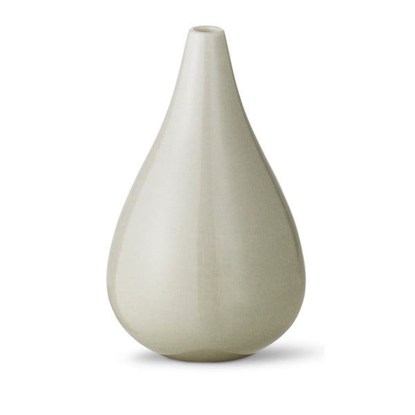 Šedozelená ručně vyráběná váza Anne Black Drop, výška 11 cm