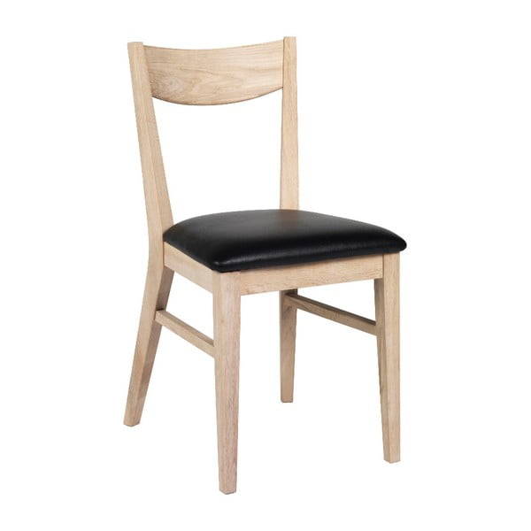 Стол за хранене от кафяв дъб с кожена седалка Dylan - Rowico