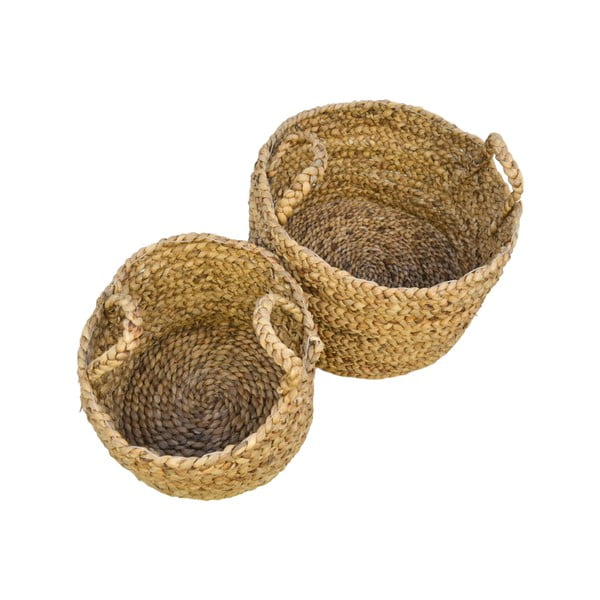 Комплект от 2 кошници за съхранение, изработени от воден хиацинт Natural - HSM collection-image-2