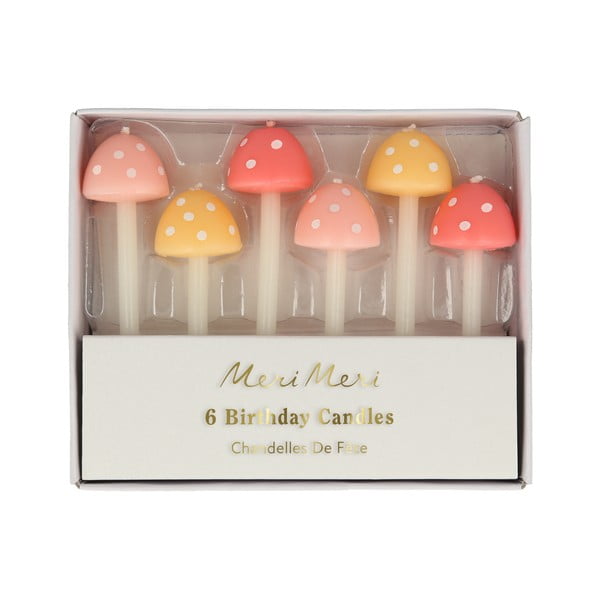 Свещички за торта в комплект 6 бр. Mushroom – Meri Meri