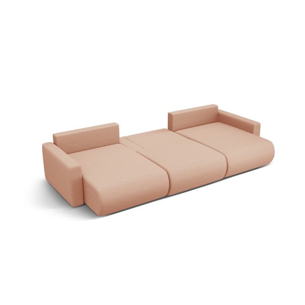 Розов разтегателен ъглов диван с място за съхранение (U форма) Belfast – Cosmopolitan Design-image-2