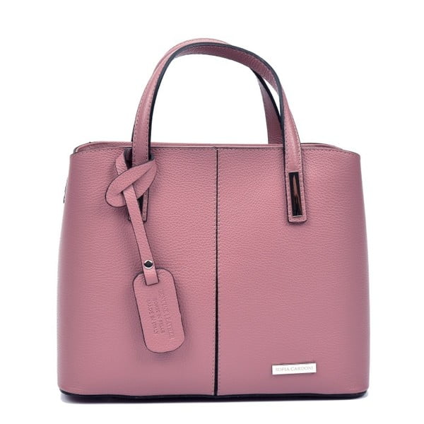 Růžová kožená kabelka Sofia Cardoni Dorma