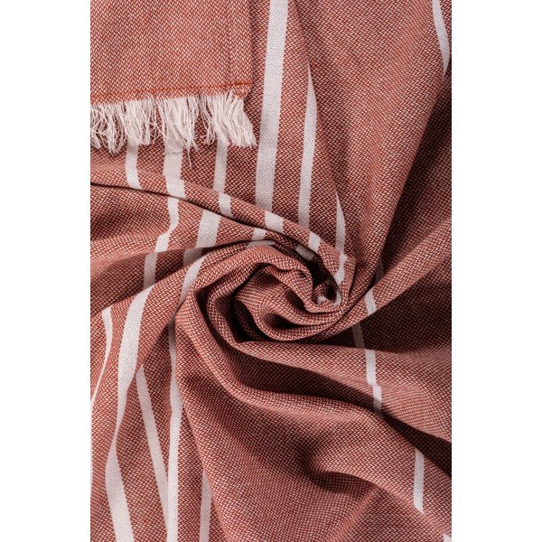 Теракотено памучно одеяло 150x200 cm Solene – Tiseco Home Studio-image-1